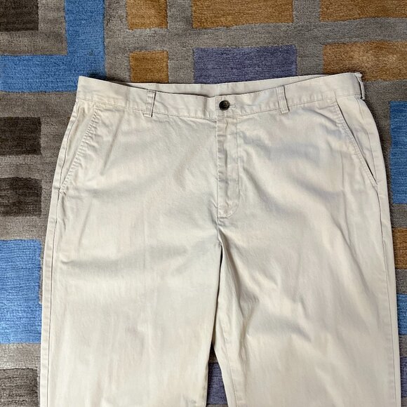 Brooks Brothers 346 Men's Chinos Pants 40x31.5 Flat Front Beige Khaki Cotton - Picture 3 of 10